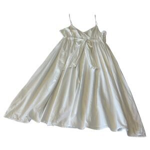 Kenar Dress Women's White Size 8 Cotton Summer Spaghetti Strap Midi